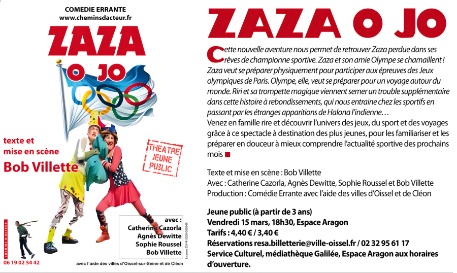 Affiche Zaza fait le tour du monde — Comédie Errante 2024
